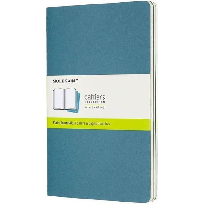 Блокнот MOLESKINE Cahier Journal Large, нелинованный, голубой, 3 шт. CH018B44